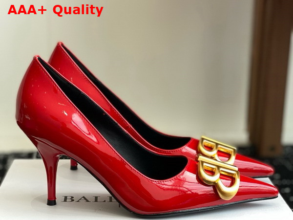 Balenciaga Knife BB Pump in Red Patent Calfskin Replica