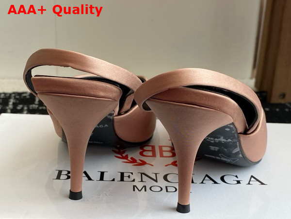 Balenciaga Knife BB Slingback 80mm Pump in Champagne Satin Replica