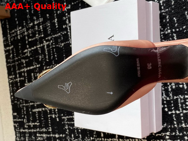 Balenciaga Knife BB Slingback 80mm Pump in Champagne Satin Replica