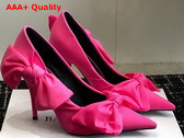 Balenciaga Knife Knot 110mm Pump in Bright Pink Stretch Cupro and Nylon Jersey Replica