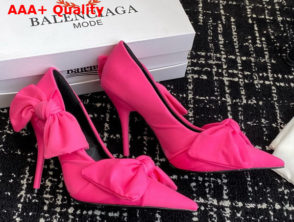 Balenciaga Knife Knot 110mm Pump in Bright Pink Stretch Cupro and Nylon Jersey Replica