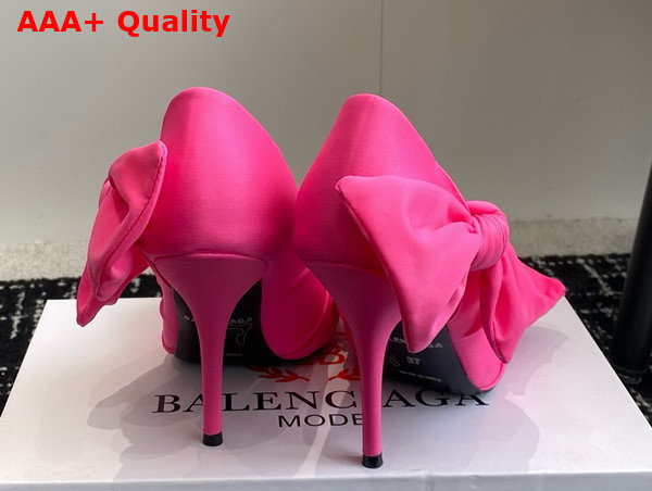 Balenciaga Knife Knot 110mm Pump in Bright Pink Stretch Cupro and Nylon Jersey Replica