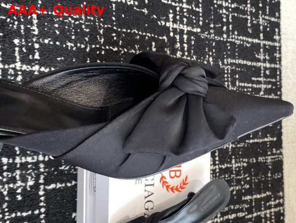 Balenciaga Knife Knot Mule in Black Stretch Cupro and Nylon Jersey Replica