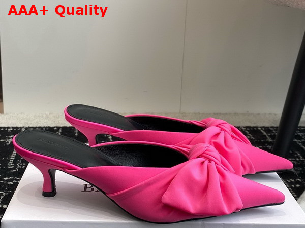 Balenciaga Knife Knot Mule in Bright Pink Stretch Cupro and Nylon Jersey Replica