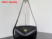 Balenciaga Le 7 Shoulder Bag Medium in Black Smooth Calfskin and Muscade Suede Lambskin Lining Replica