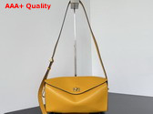 Balenciaga Le 7 Shoulder Bag Medium in Curry Smooth Calfskin and Muscade Suede Lambskin Lining Replica