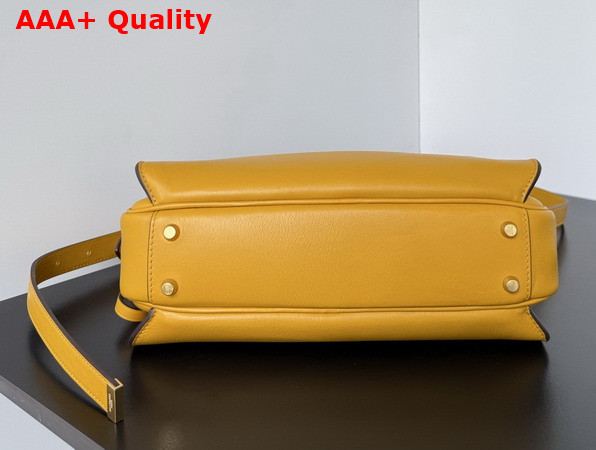 Balenciaga Le 7 Shoulder Bag Medium in Curry Smooth Calfskin and Muscade Suede Lambskin Lining Replica