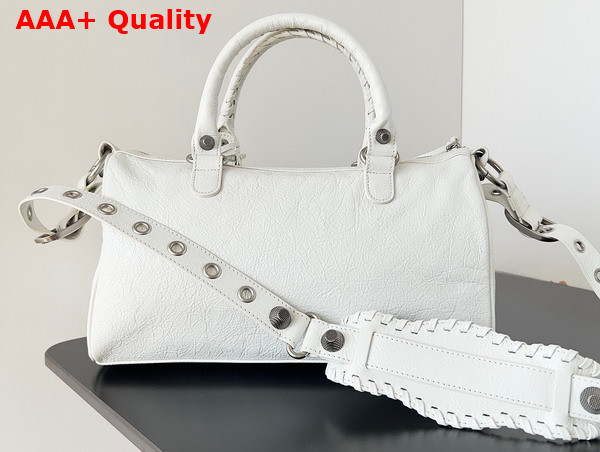 Balenciaga Le Cagole Medium Duffle Bag in White Arena Lambskin Replica