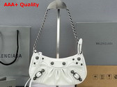 Balenciaga Le Cagole Mini Bag with Chain Crocodile Embossed White Replica