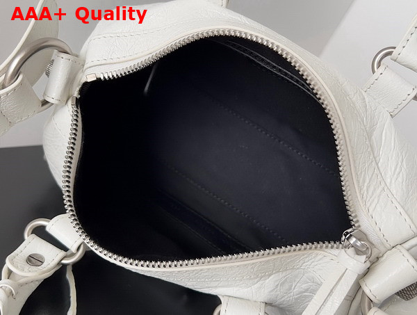 Balenciaga Le Cagole Mini Duffle Bag in White Arena Lambskin Replica