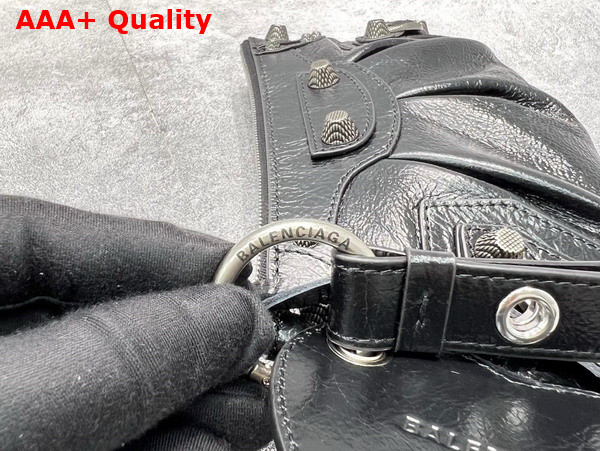 Balenciaga Le Cagole Mini Multipouch in Black Arena Lambskin Replica