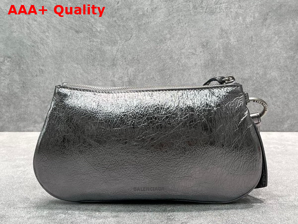 Balenciaga Le Cagole Mini Multipouch in Silver Metallized Arena Lambskin Replica