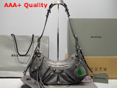 Balenciaga Le Cagole Small Shoulder Bag in Gray Arena Lambskin Replica
