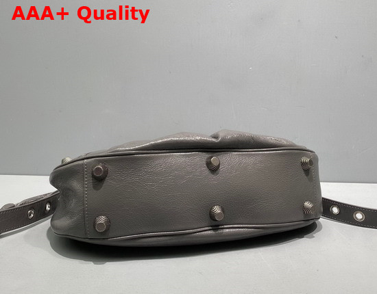 Balenciaga Le Cagole Small Shoulder Bag in Gray Arena Lambskin Replica