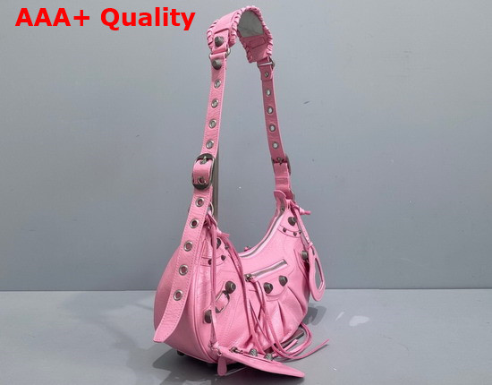 Balenciaga Le Cagole Small Shoulder Bag in Pink Arena Lambskin Replica