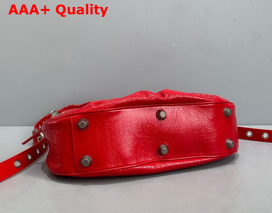 Balenciaga Le Cagole Small Shoulder Bag in Red Arena Lambskin Replica