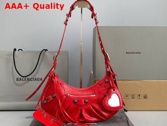 Balenciaga Le Cagole Small Shoulder Bag in Red Arena Lambskin Replica