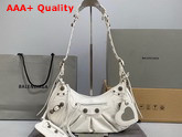 Balenciaga Le Cagole Small Shoulder Bag in White Arena Lambskin Replica