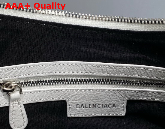 Balenciaga Le Cagole Small Shoulder Bag in White Arena Lambskin Replica