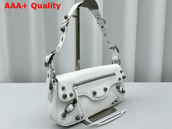 Balenciaga Le Cagole Small Sling Bag in White Arena Lambskin Replica