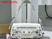 Balenciaga Le Cagole Small Sling Bag in White Arena Lambskin Replica