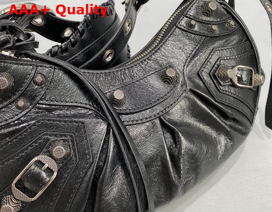 Balenciaga Le Cagole XS Shoulder Bag in Black Arena Lambskin Replica
