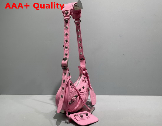 Balenciaga Le Cagole XS Shoulder Bag in Pink Arena Lambskin Replica