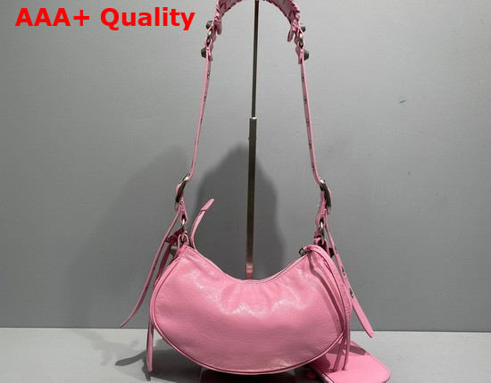 Balenciaga Le Cagole XS Shoulder Bag in Pink Arena Lambskin Replica