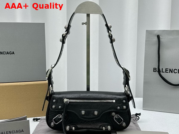 Balenciaga Le Cagole XS Sling Bag in Black Arena Lambskin Replica