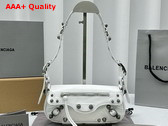 Balenciaga Le Cagole XS Sling Bag in White Arena Lambskin Replica