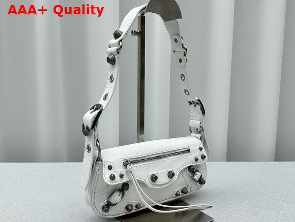 Balenciaga Le Cagole XS Sling Bag in White Arena Lambskin Replica