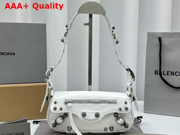 Balenciaga Le Cagole XS Sling Bag in White Arena Lambskin Replica