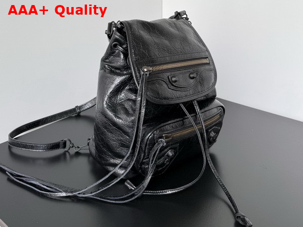 Balenciaga Le City Backpack Mini in Black Arena Lambskin Replica