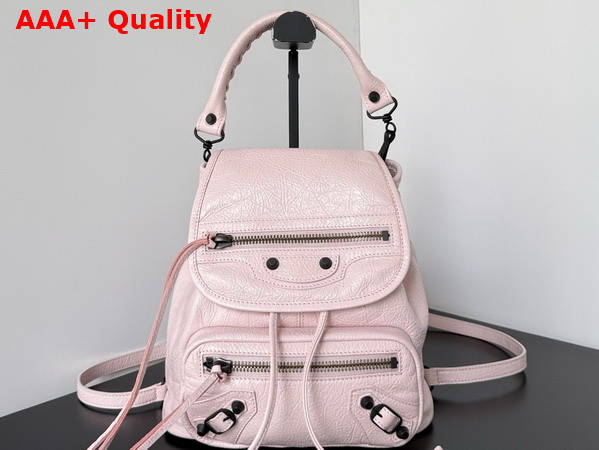 Balenciaga Le City Backpack Mini in Petal Pink Arena Lambskin Replica