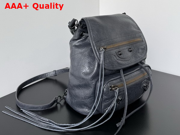Balenciaga Le City Backpack Mini in Volcanic Rock Arena Lambskin Replica