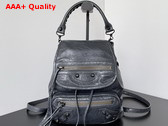 Balenciaga Le City Backpack Mini in Volcanic Rock Arena Lambskin Replica
