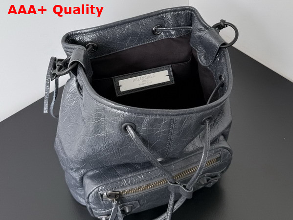 Balenciaga Le City Backpack Mini in Volcanic Rock Arena Lambskin Replica