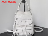 Balenciaga Le City Backpack Mini in White Arena Lambskin Replica