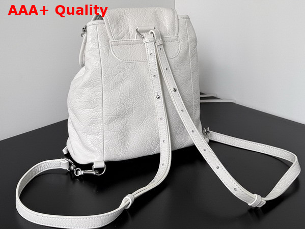 Balenciaga Le City Backpack Mini in White Arena Lambskin Replica