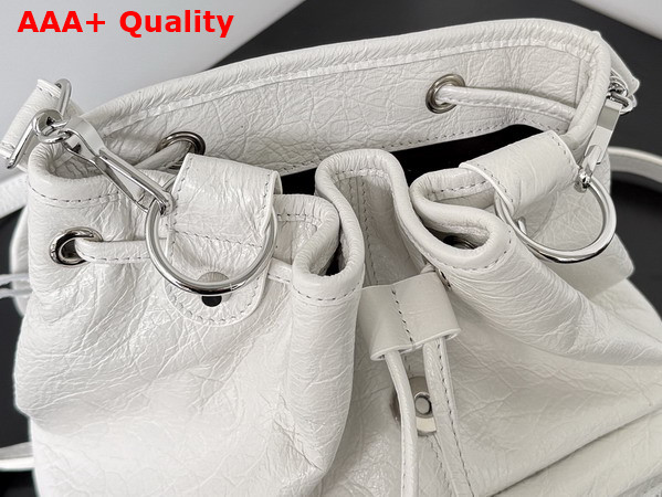 Balenciaga Le City Backpack Mini in White Arena Lambskin Replica