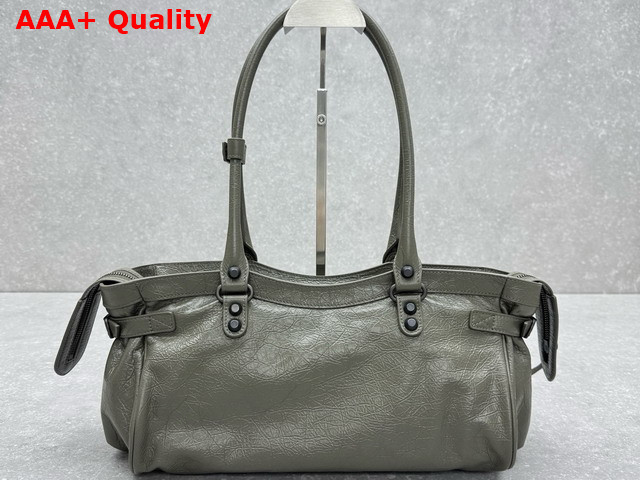 Balenciaga Le City Bag East West in Army Green Arena Storico Lambskin Brass Hardware Replica