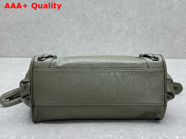 Balenciaga Le City Bag East West in Army Green Arena Storico Lambskin Brass Hardware Replica