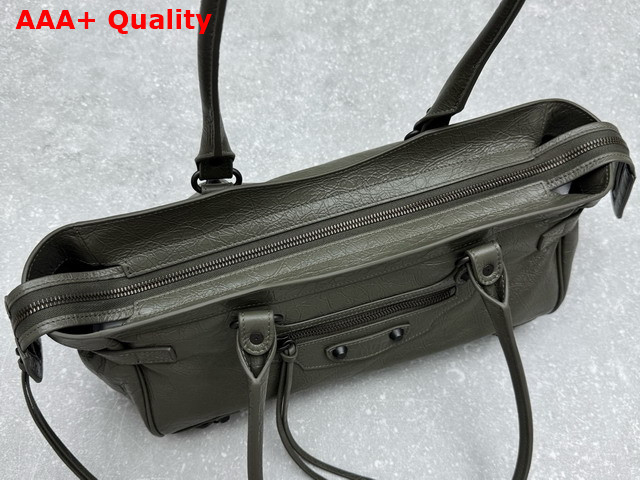 Balenciaga Le City Bag East West in Army Green Arena Storico Lambskin Brass Hardware Replica