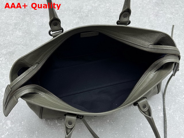 Balenciaga Le City Bag East West in Army Green Arena Storico Lambskin Brass Hardware Replica