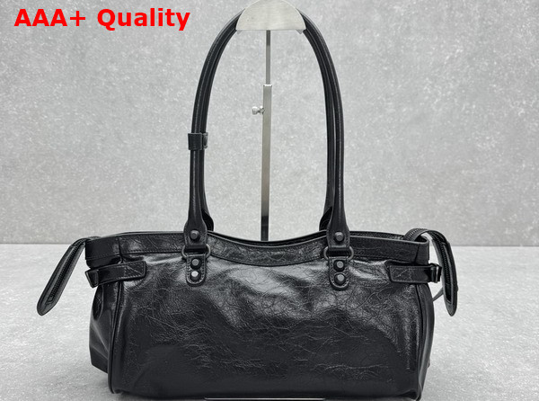 Balenciaga Le City Bag East West in Black Arena Storico Lambskin Replica