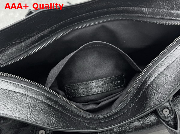 Balenciaga Le City Bag East West in Black Arena Storico Lambskin Replica