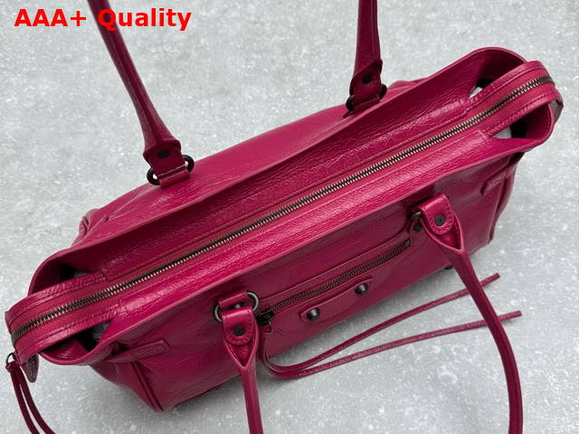 Balenciaga Le City Bag East West in Framboise Arena Storico Lambskin Brass Hardware Replica