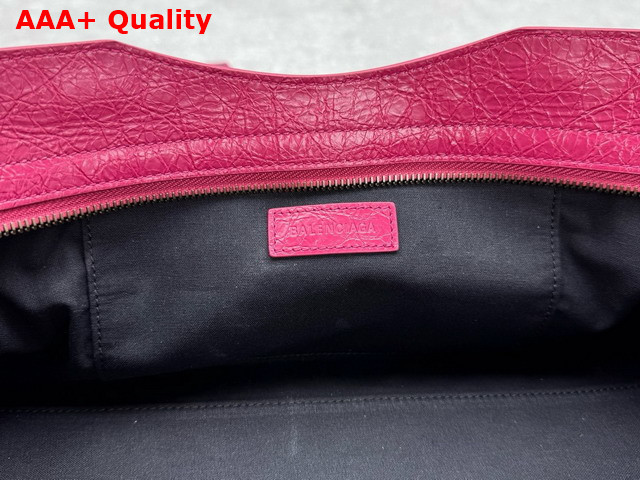 Balenciaga Le City Bag East West in Framboise Arena Storico Lambskin Brass Hardware Replica
