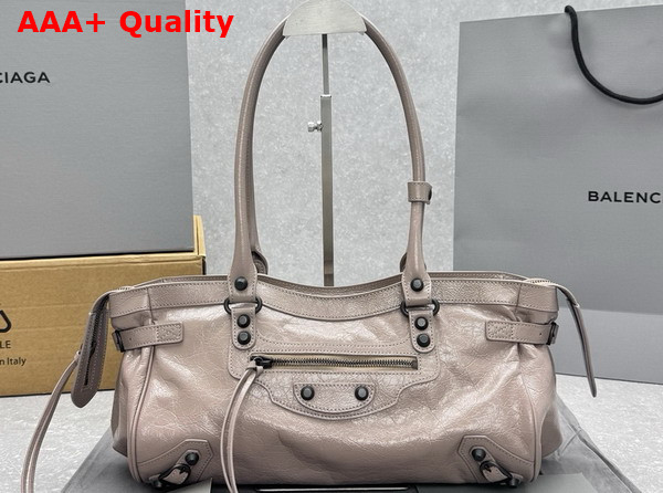 Balenciaga Le City Bag East West in Sesame Arena Storico Lambskin Replica