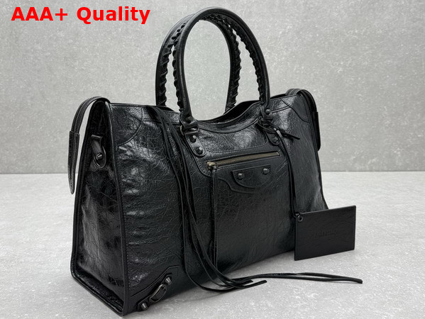 Balenciaga Le City Bag Large in Black Arena Lambskin Replica